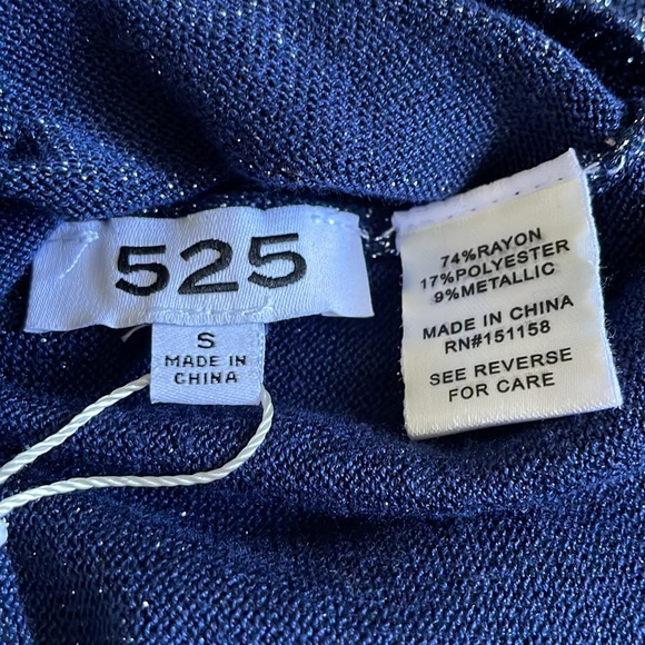 525 America Lightweight Blue Sparkly Turtleneck S - Picture 4 of 5
